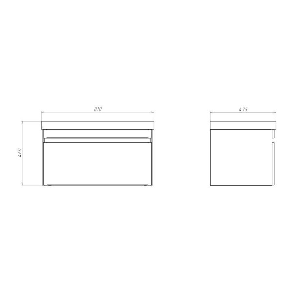 Тумба подвесная Comforty Осло 810x460x475 бетон светлый матовый с раковиной (00-00019144)