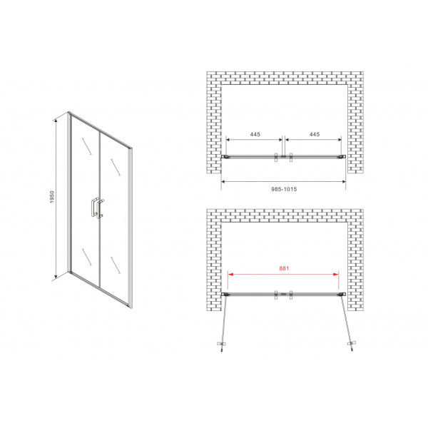 Душевая дверь Abber Sonnenstrand 100x195 стекло прозрачное, профиль черный (AG04100BC) Душевая дверь Abber Sonnenstrand 100x195 стекло прозрачное, профиль черный (AG04100BC)