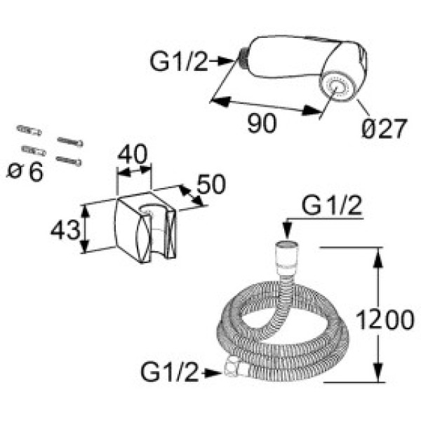 Душ гигиенический Kludi 1250 мм (7304205-00)