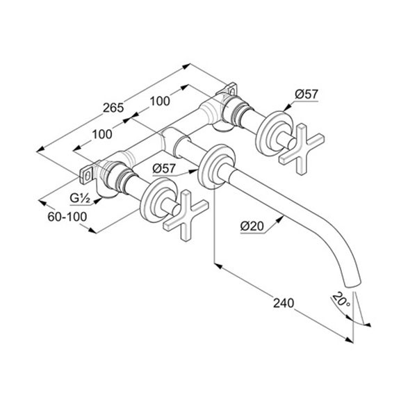 Смеситель для раковины Kludi Nova Fonte хром (201460520)