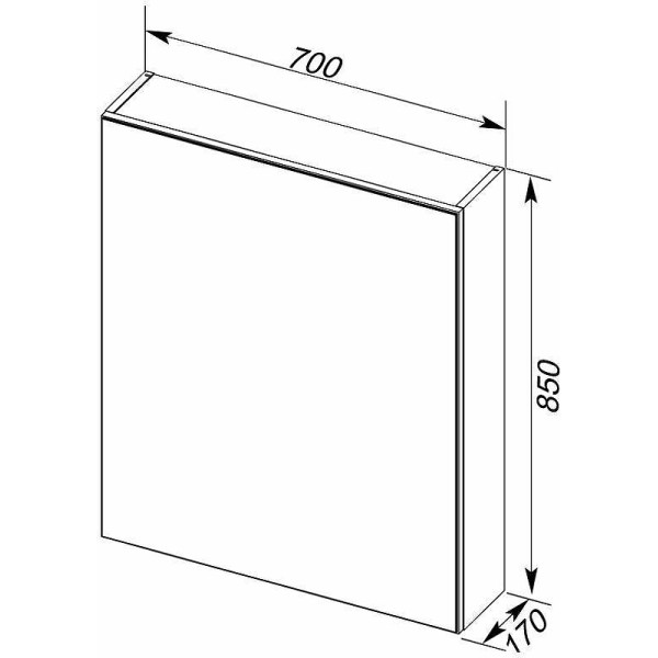 Зеркало-шкаф Aquanet Алвита 70x85 серый антрцит (0018399)