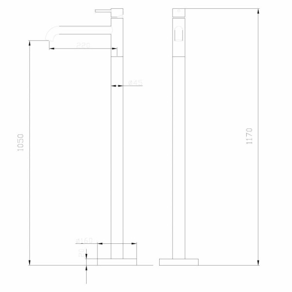 Смеситель напольный Abber Wasser Kreis хром (AF8140)