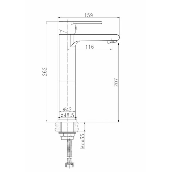 Смеситель для раковины Cersanit Brasko Black черный (А63111) Смеситель для раковины Cersanit Brasko Black черный (А63111)