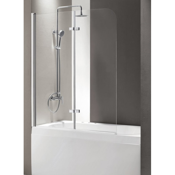 Шторка душевая на ванну Cezares Eco 120x145 профиль хром, стекло прозрачное (ECO-V-21-120/140-C-Cr)