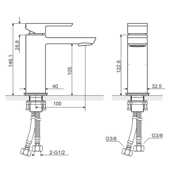 Смеситель для раковины Excellent Pride AREX.4001WH