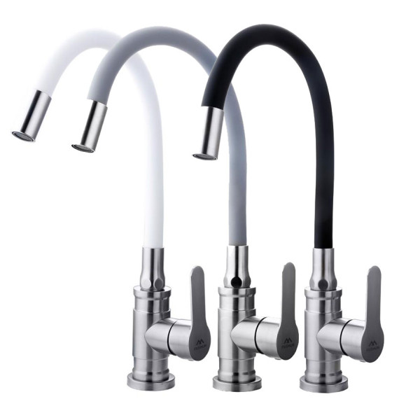 Смеситель для кухни Fashun с гибким изливом сатин/зеленый (A54401-6) Смеситель для кухни Fashun с гибким изливом сатин/зеленый (A54401-6)