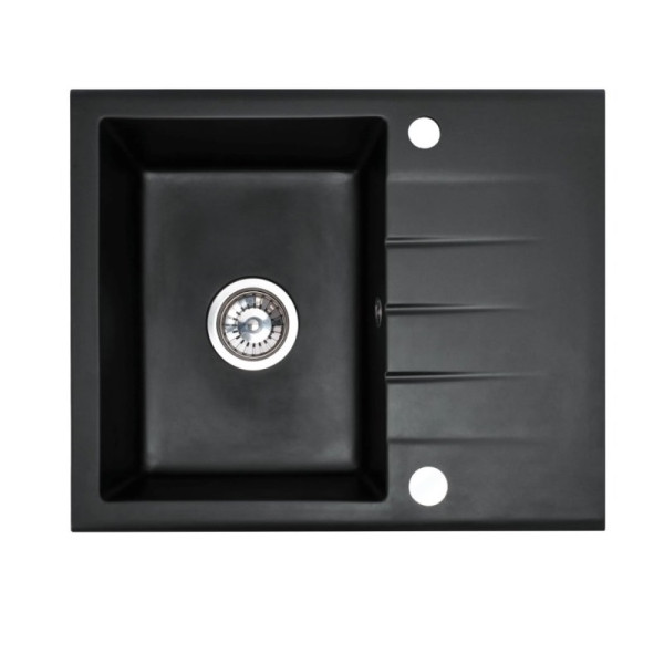 Мойка для кухни Rea north black metalic гранит 59,5x48,5x18 черная металлик (ZLE-00126)