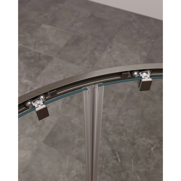 Душевой уголок Cezares Molveno 130x130x195 стекло прозрачное, профиль оружейная сталь (MOLVENO-R-22-100+30-C-GM-IV)