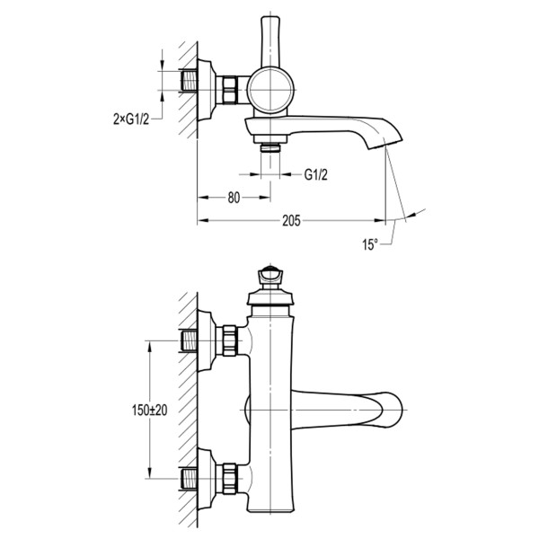 Смеситель для ванны Swedbe Terracotta Art терракота (темная бронза) (2510)