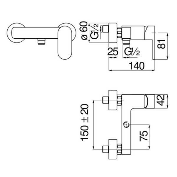 Смеситель для душа Nobili UP хром (UP94130CR)