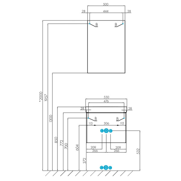 Шкаф зеркальный Aquaton Асти 50 (1A263302AX010)