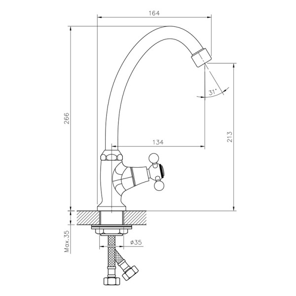 Смеситель для раковины Decoroom DR54 хром (DR54010)
