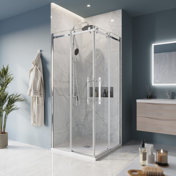 Душевой уголок BelBagno Marino 100x100x195 стекло прозрачное, профиль хром (MARINO-A-2-10-C-CR) Душевой уголок BelBagno Marino 100x100x195 стекло прозрачное, профиль хром (MARINO-A-2-10-C-CR)