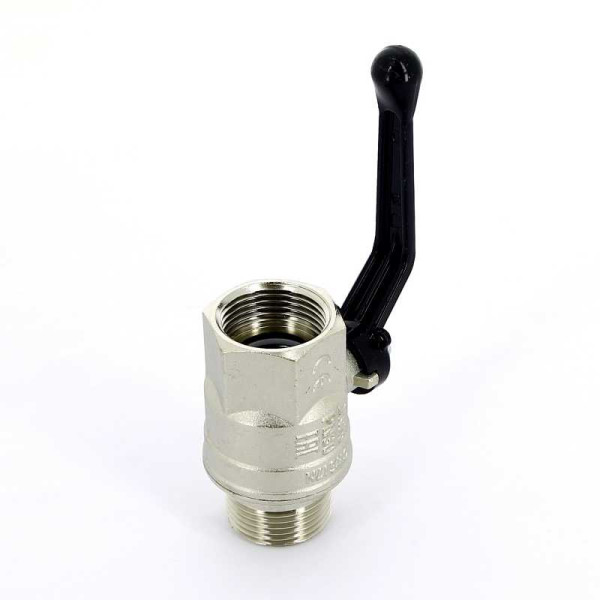 Кран Bugatti 1" ВН шаровый New Jersey 915 (черная ручка) (09150005)