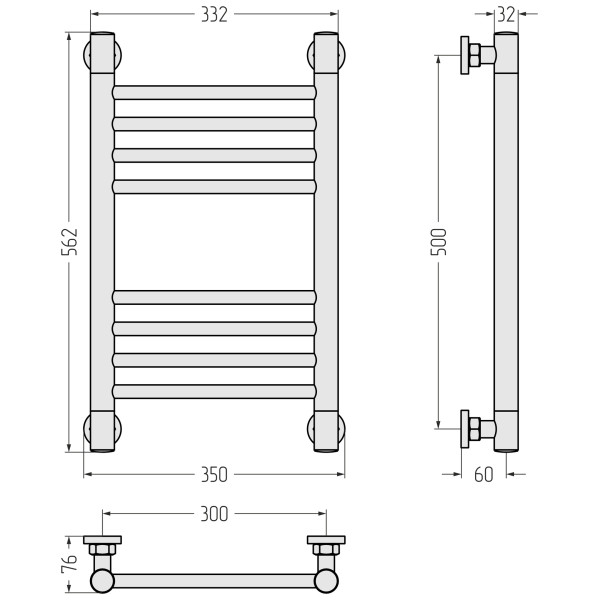 Полотенцесушитель водяной Сунержа Богема + 500x300 матовый черный (31-0220-5030) Полотенцесушитель водяной Сунержа Богема + 500x300 матовый черный (31-0220-5030)