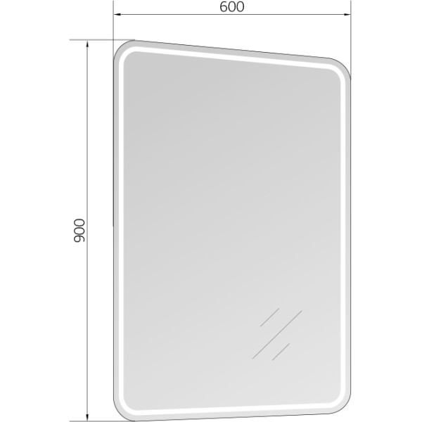 Зеркало Marka One Modern 600*30*900 белое (У52209)