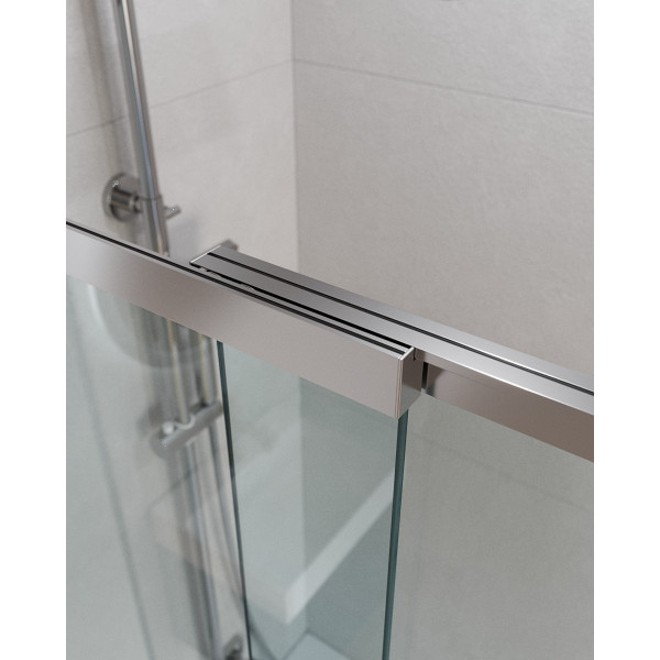 Душевая шторка для ванны Cezares Slider 90x7x150 стекло рифленое, профиль хром (SLIDER-VF-11-90/150-P-Cr)