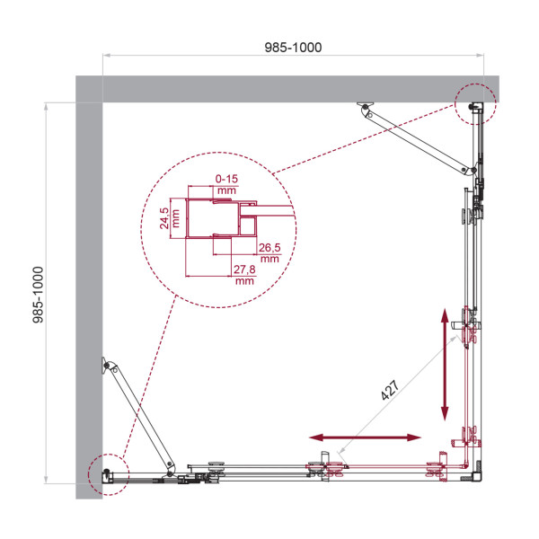 Душевой уголок BelBagno Luce 100x100x195 стекло прозрачное, профиль хром (LUCE-A-22-80+20-C-Cr) Душевой уголок BelBagno Luce 100x100x195 стекло прозрачное, профиль хром (LUCE-A-22-80+20-C-Cr)