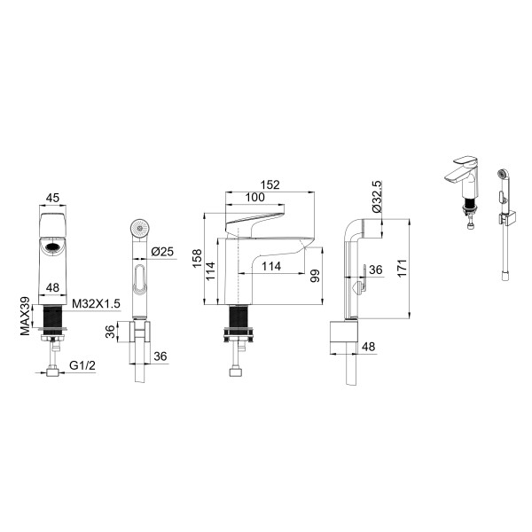 Смеситель для раковины Aquatek Вега оружейная сталь (AQ1012BGM) Смеситель для раковины Aquatek Вега оружейная сталь (AQ1012BGM)