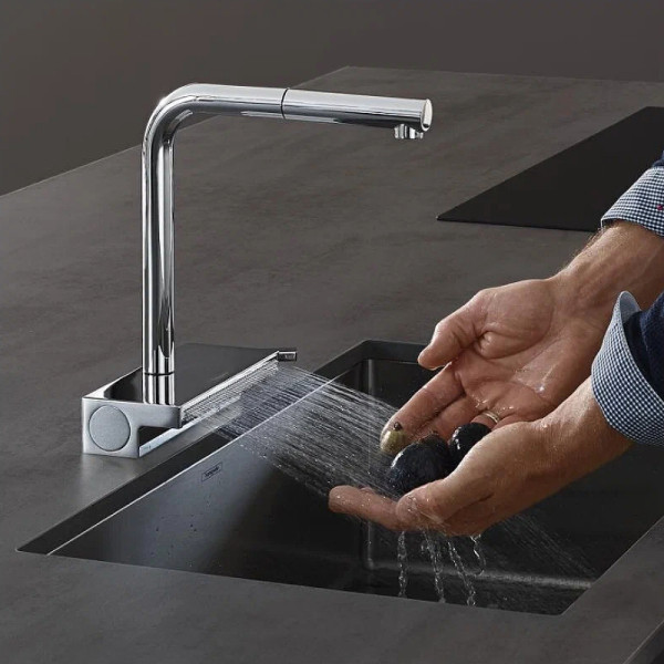Смеситель для кухни Hansgrohe M81 Aquno Select 250 с выдвижным изливом хром (73830000)