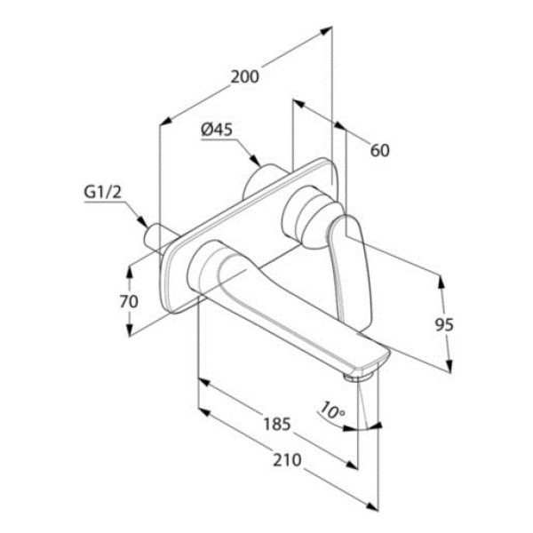 Смеситель для раковины Kludi Balance черный, внешняя часть (522468775)