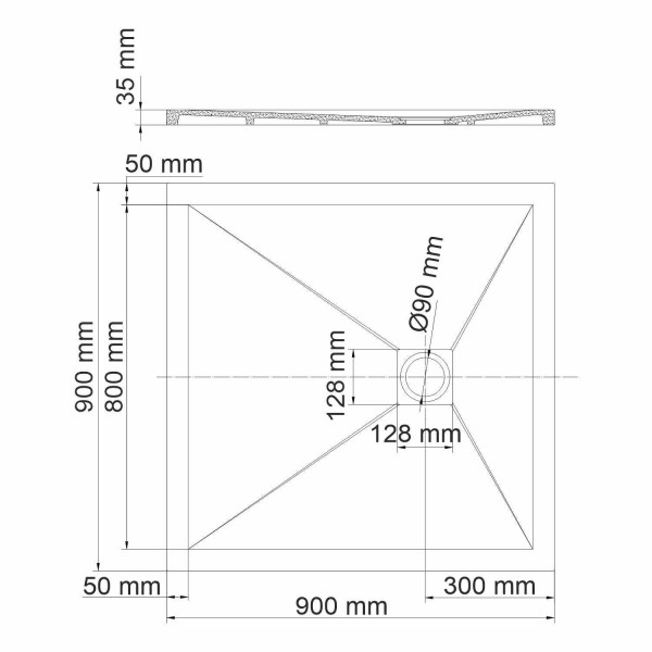 Душевой поддон Wasser Kraft Aller 90x90 (10T03)