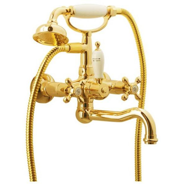 Смеситель для ванны и душа Boheme с душевым гарнитуром белый (293)