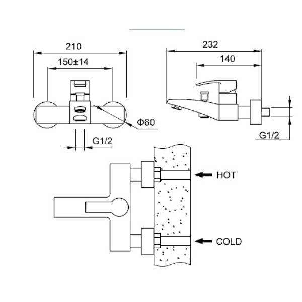 Смеситель для ванны и душа Zeegres Z.ART (54002001) Смеситель для ванны и душа Zeegres Z.ART (54002001)
