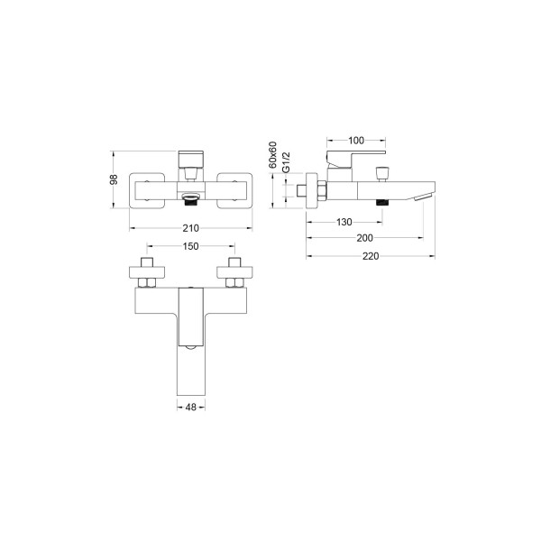 Смеситель для ванны Aquatek Либра черный матовый (AQ1640MB) Смеситель для ванны Aquatek Либра черный матовый (AQ1640MB)