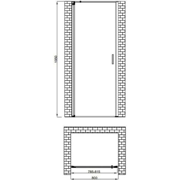 Душевая дверь Berges Legos LS-1 80x195 стекло прозрачное, профиль хром (62020)