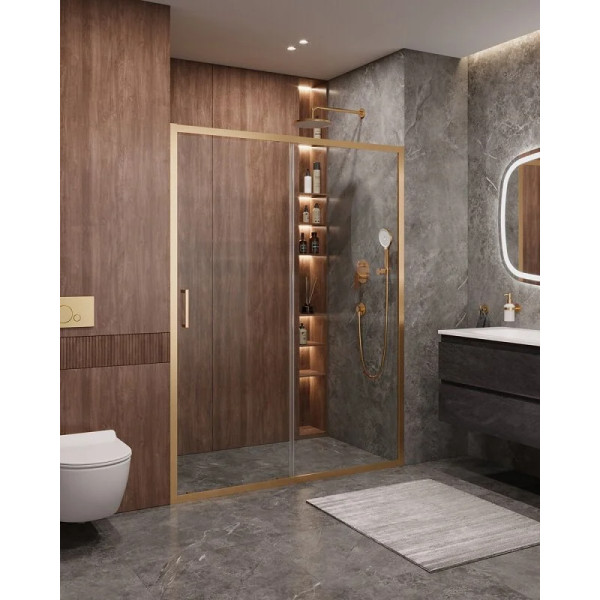 Душевая дверь Cezares Molveno 150x195 стекло прозрачное, профиль брашированное золото (MOLVENO-BF-1-150-C-BORO-IV) Душевая дверь Cezares Molveno 150x195 стекло прозрачное, профиль брашированное золото (MOLVENO-BF-1-150-C-BORO-IV)