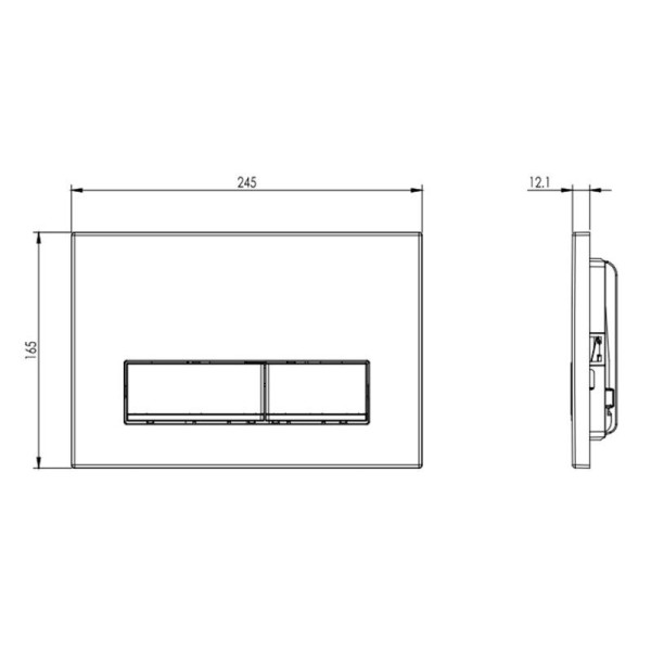 Клавиша смывная РЕХАУ Nova Long 002 с прямоугольными клавишами, пластик, розовое золото, нижняя полоса клавиш хром, глянцевый (19102561001)