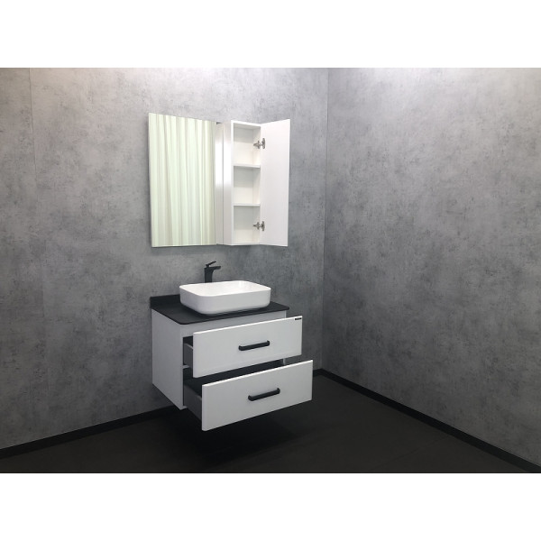 Тумба подвесная с раковиной Comforty Амстердам 750x500x630 белый глянцевый/черный матовый (00-00004668) Тумба подвесная с раковиной Comforty Амстердам 750x500x630 белый глянцевый/черный матовый (00-00004668)