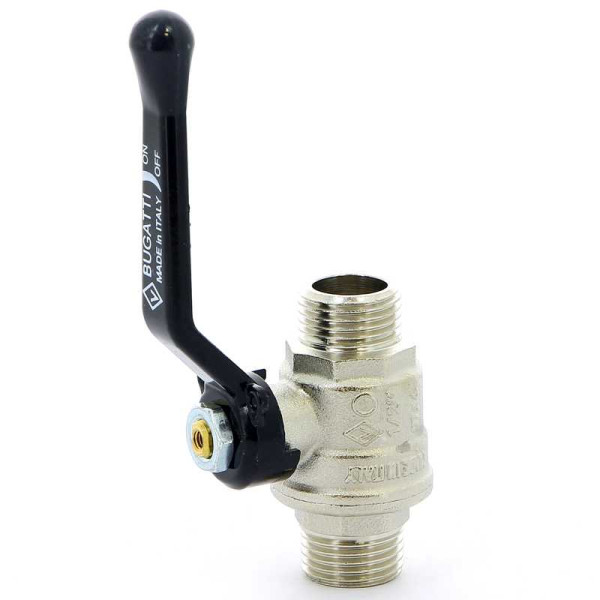 Кран Bugatti 1/2" НН шаровый Oregon 325 (черная ручка) (03250020)