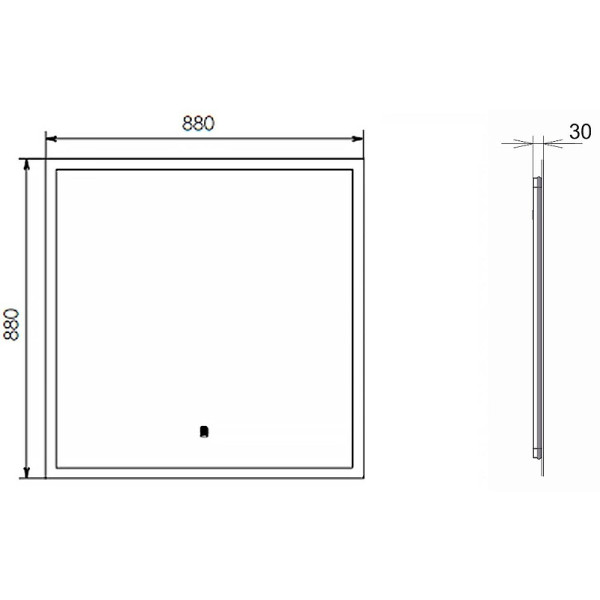 Зеркало с подсветкой Comforty Эдельвейс 900x30x900 (00-00014241)