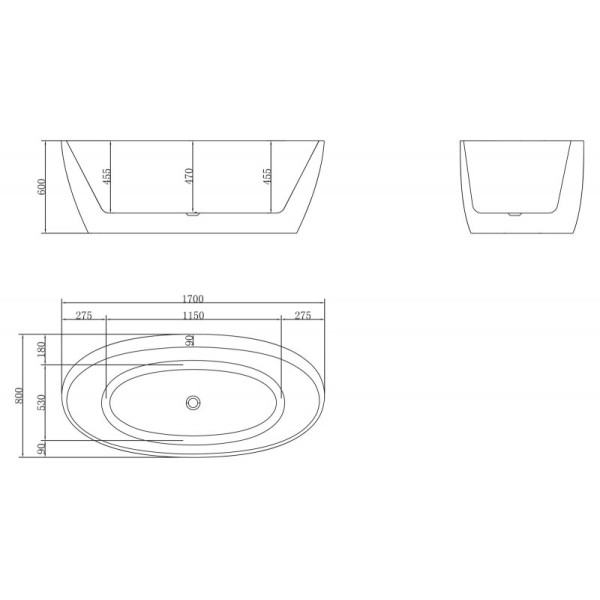 Ванна акриловая BelBagno 170x80 белая (BB404-170-80)