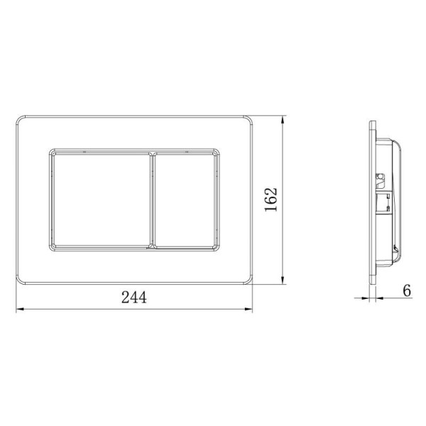 Клавиша смывная РЕХАУ Nova Quad Stell с прямоугольными клавишами с покрытием против отпечатков пальцев, нержавеющая сталь, цвет брашированная нержавею