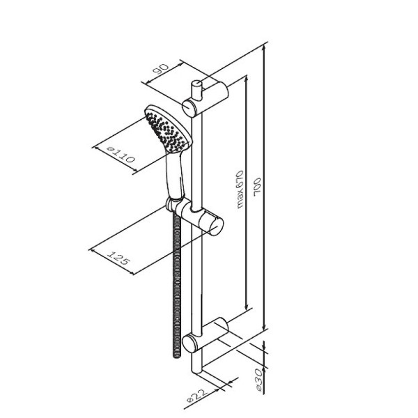 Душевой гарнитур AM.PM Gem черная (F0190022)