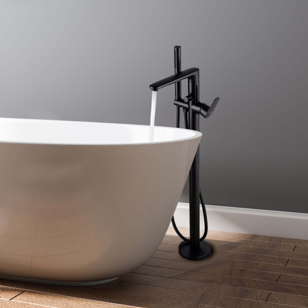 Смеситель напольный Aquatek Ника черный матовый (AQ1845MB)