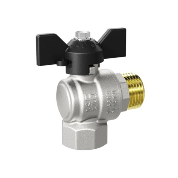 Кран угловой 1" ВН шаровый LD Pride (чёрная бабочка) (LD 47.202.25)