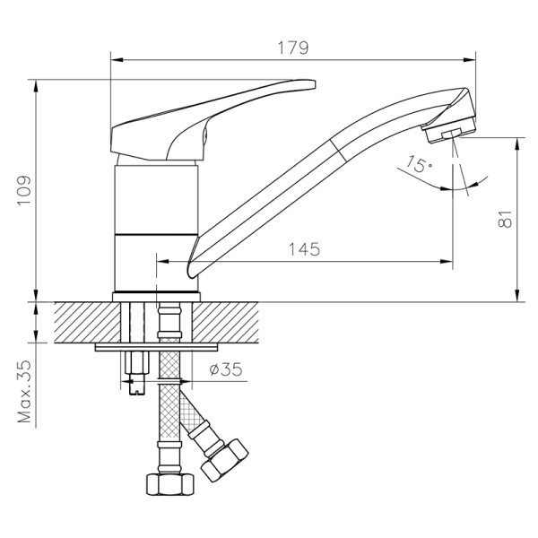 Смеситель для раковины Decoroom DR21 хром (DR21012)