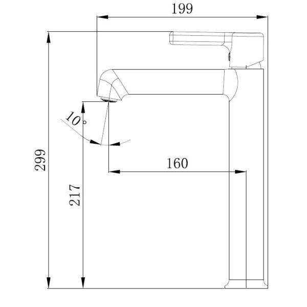 Смеситель для раковины Voda Column Black черный (CLM25B)