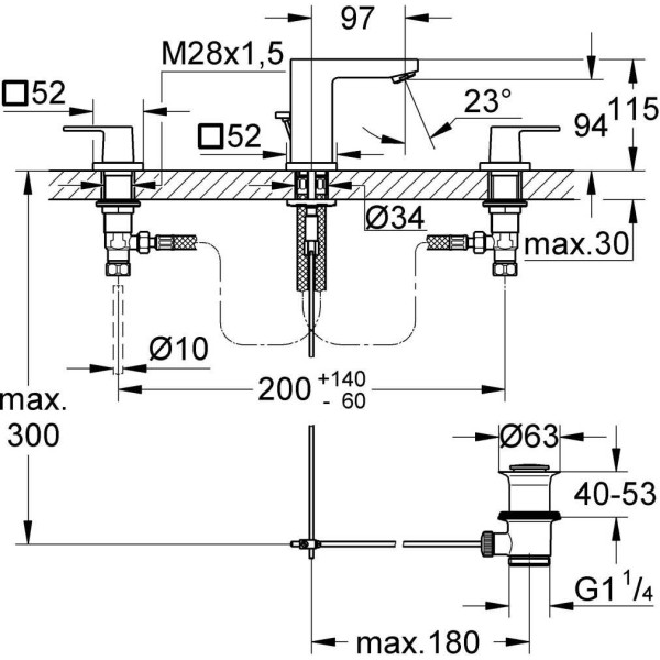 Смеситель для раковины Grohe Eurocube (20351DC0)