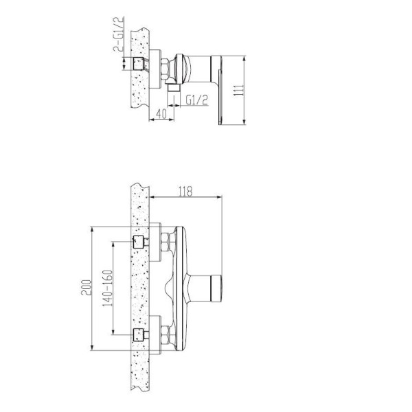 Смеситель для душа Esko Baku хром (BK 80)