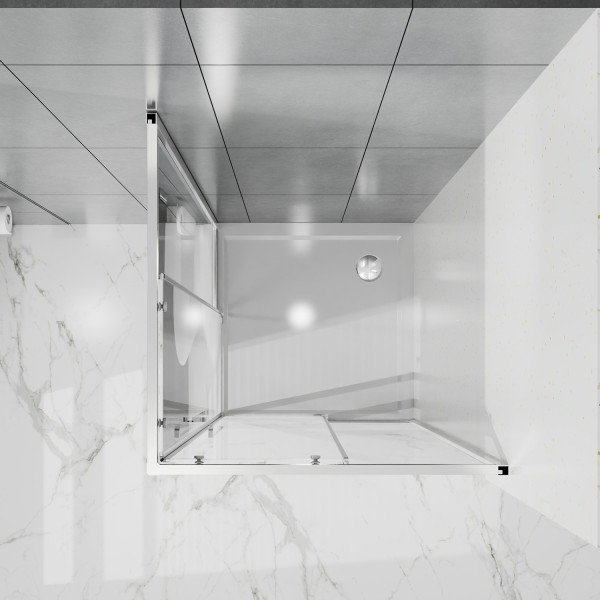 Душевой уголок Azario Shanghai 100x100x195 стекло прозрачное, профиль графит матовый (AZ-R43-10-MGR-CL)