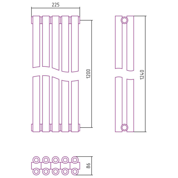 Дизайн-радиатор Сунержа Эстет-00 1200*225 5 секций белый (12-0332-1205) Дизайн-радиатор Сунержа Эстет-00 1200*225 5 секций белый (12-0332-1205)