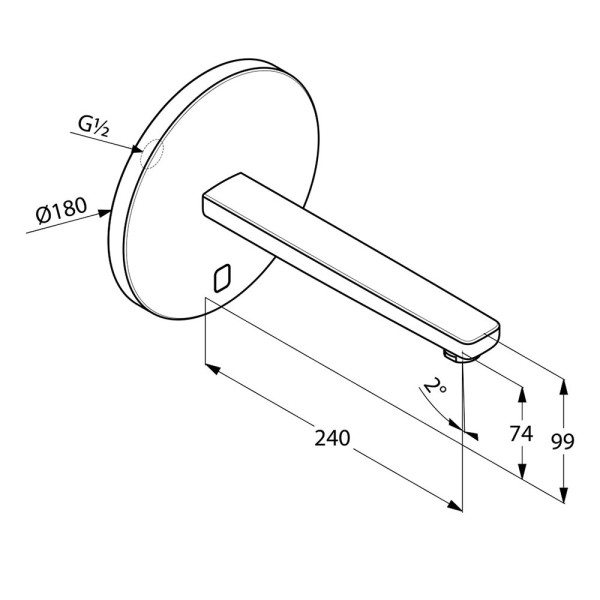 Смеситель для раковины Kludi Zenta хром, внешняя часть (3840305)