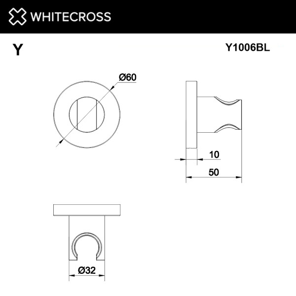 Кронштейн точечный Whitecross черный мат (Y1006BL)