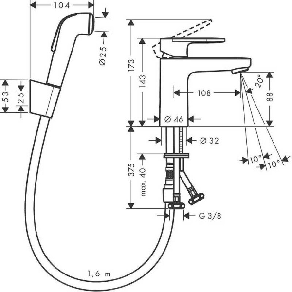 Смеситель для раковины Hansgrohe Blend хром (71215000)