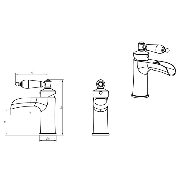 Смеситель для раковины Boheme Vogue хром (221-SW) Смеситель для раковины Boheme Vogue хром (221-SW)